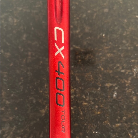 Red Tennis Racket with Orange Strings - Picture 2 of 6